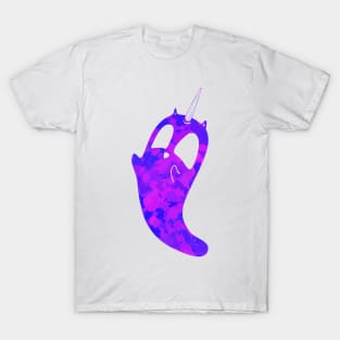 Purple splatter unicorn cat ghost T-Shirt